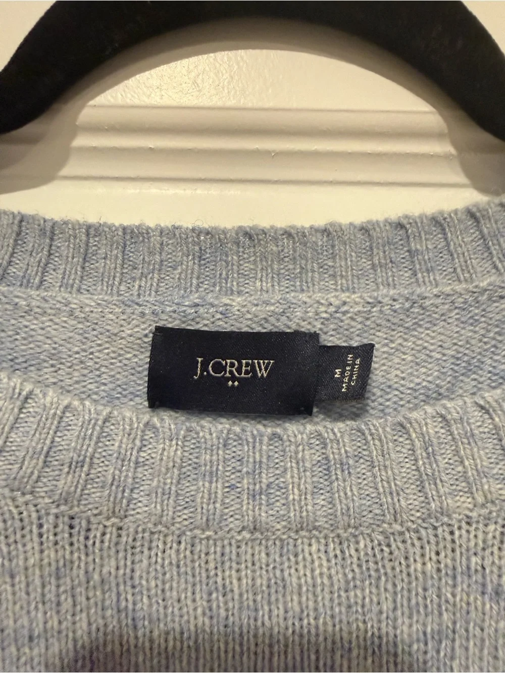 J. Crew 100% Lambs Wool Light Blue Crewneck Sweater